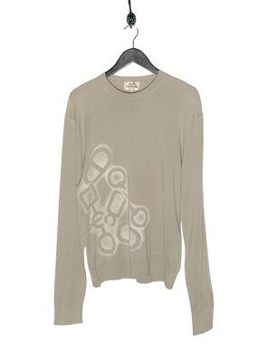 Hermès Areo Loop Chainlinks Taupe Thin Cotton Sweater